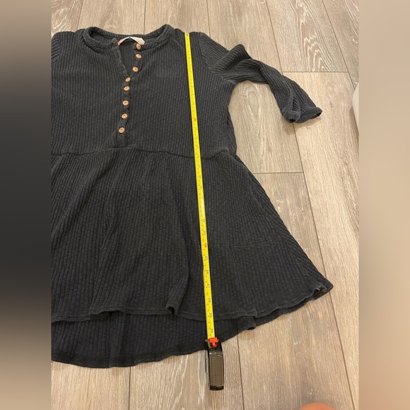 Free People Beach Blossom Ribbed Button Up Dress Black Size Small - Picture 10 of 11